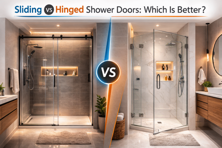 Sliding vs hinged wardrobe comparison in modern bedroom interior